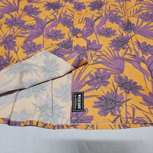 Wildfang The Essential Top Button Up Shirt Women Size 1X Flower Press Pecan - Picture 8 of 11